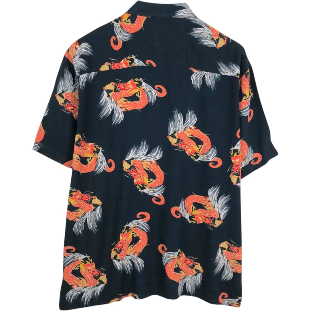 PURITAN All-over Dragon Pattern Hawaiian Aloha Shirt, Boxy Shirt, Men's XL Equivalent unclear black type Vintage Second Hand