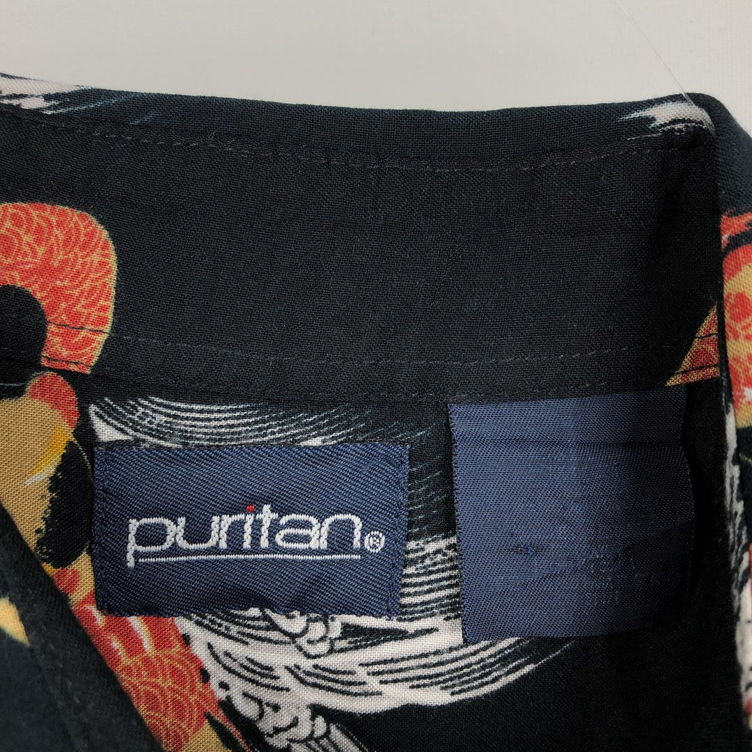 PURITAN All-over Dragon Pattern Hawaiian Aloha Shirt, Boxy Shirt, Men's XL Equivalent unclear black type Vintage Second Hand