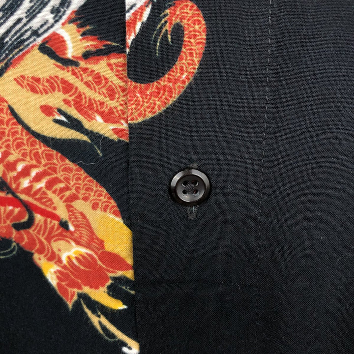 PURITAN All-over Dragon Pattern Hawaiian Aloha Shirt, Boxy Shirt, Men's XL Equivalent unclear black type Vintage Second Hand