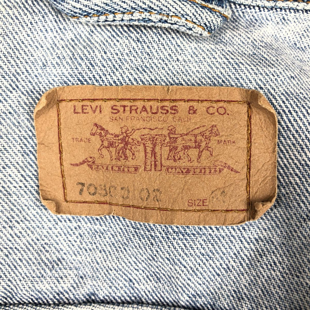 1990'S Levi's 70500-0283 Euro Model Denim Jacket (Men's Size M equivalent) Vintage cotton blue type Vintage Second Hand