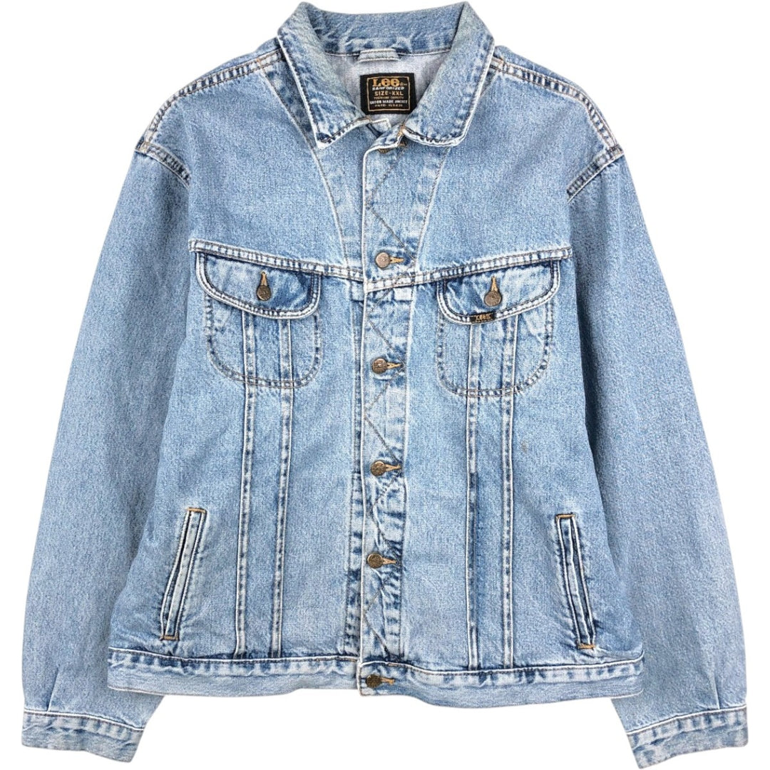 ~90'S Lee RIDER JACKET Denim Jacket, Men's XXL equivalent, Vintage cotton blue type Vintage Second Hand