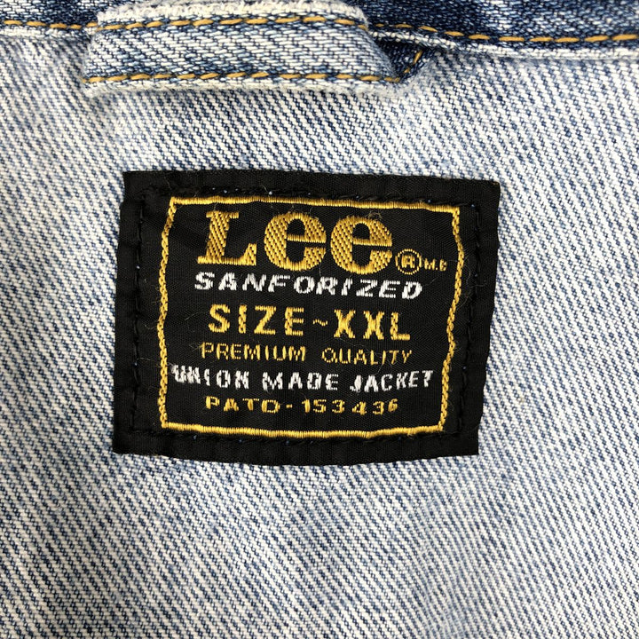 ~90'S Lee RIDER JACKET Denim Jacket, Men's XXL equivalent, Vintage cotton blue type Vintage Second Hand