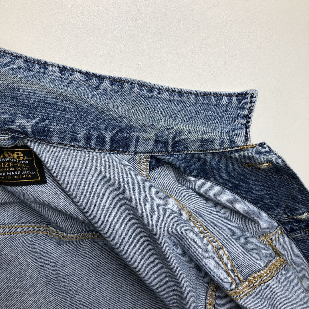 ~90'S Lee RIDER JACKET Denim Jacket, Men's XXL equivalent, Vintage cotton blue type Vintage Second Hand
