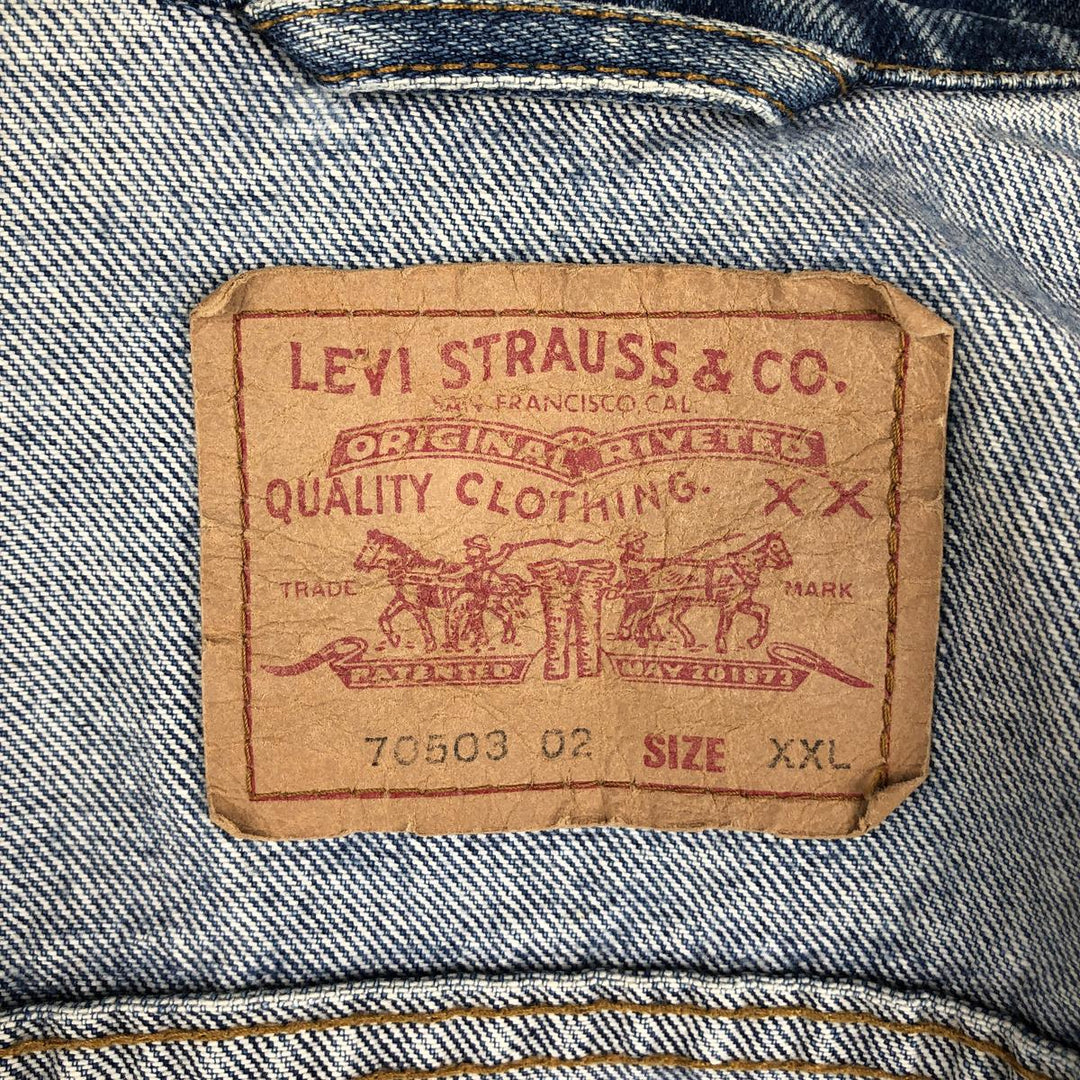 1990'S Levi's 70503-0216 Euro Model Denim Jacket (Men's XXL equivalent) Vintage cotton blue type Vintage Second Hand