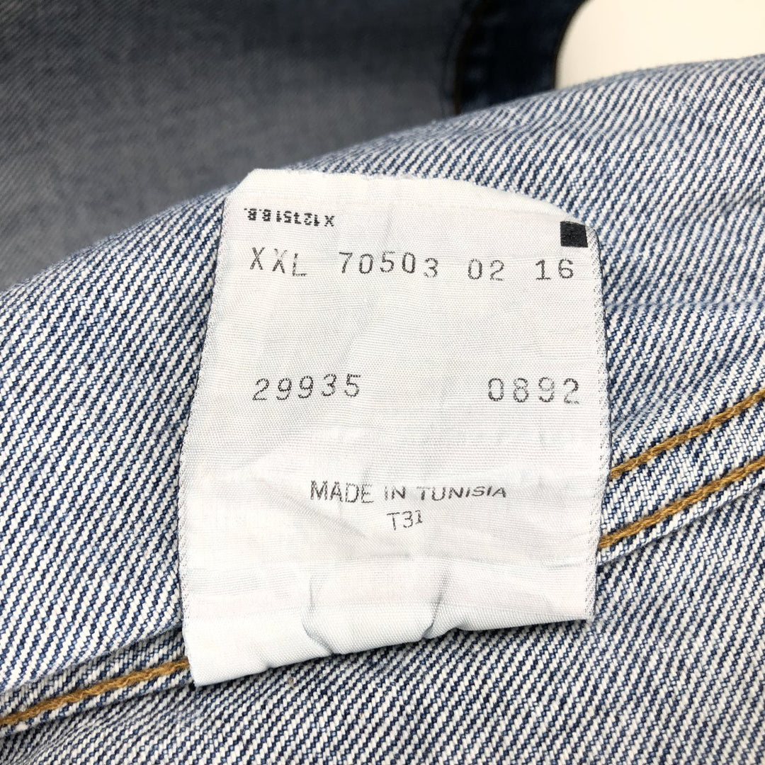 1990'S Levi's 70503-0216 Euro Model Denim Jacket (Men's XXL equivalent) Vintage cotton blue type Vintage Second Hand
