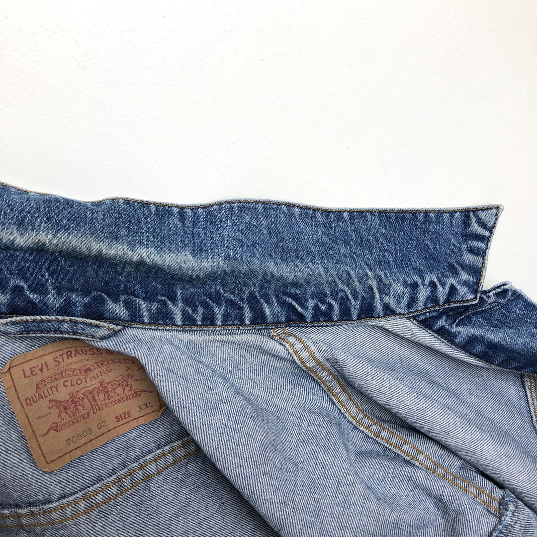 1990'S Levi's 70503-0216 Euro Model Denim Jacket (Men's XXL equivalent) Vintage cotton blue type Vintage Second Hand