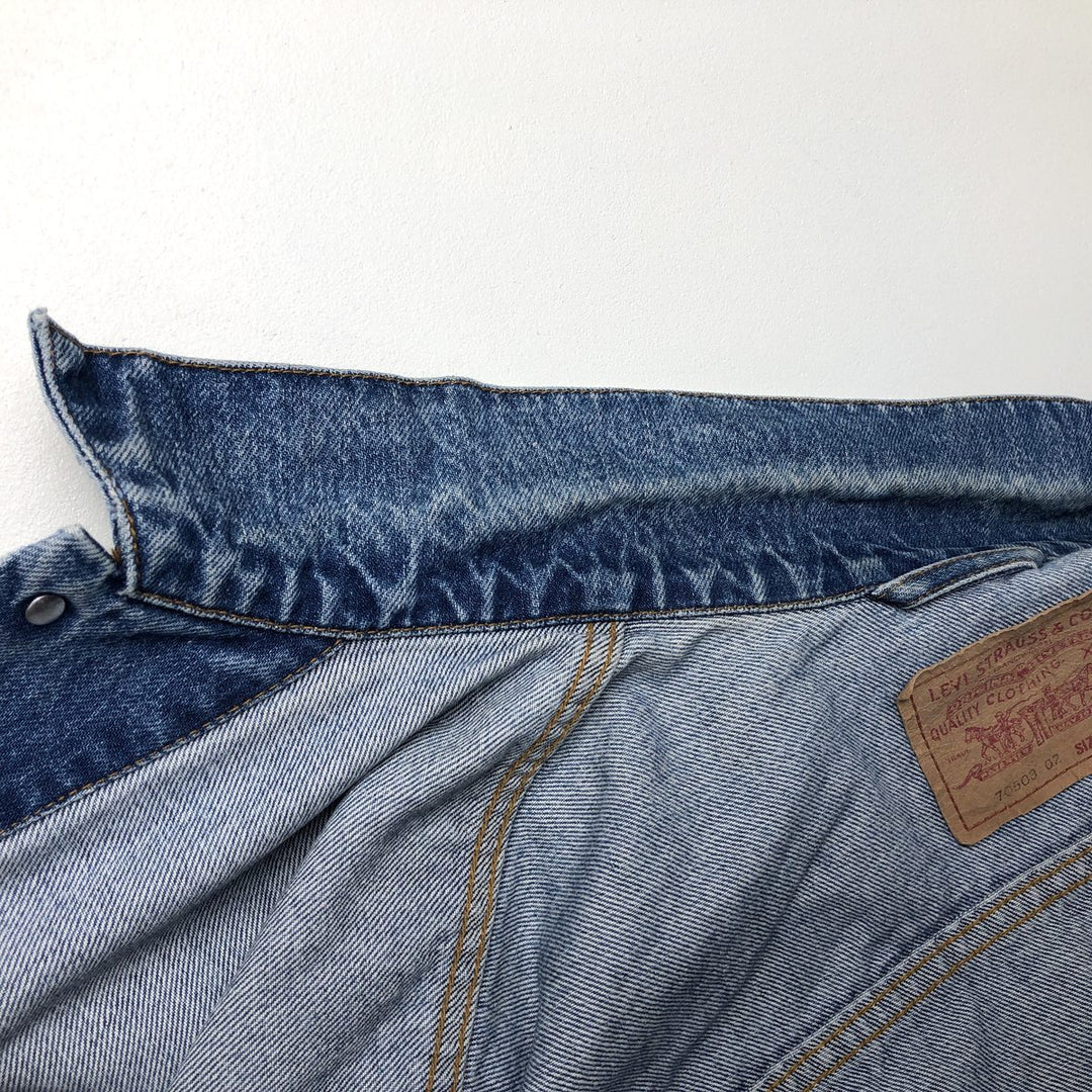 1990'S Levi's 70503-0216 Euro Model Denim Jacket (Men's XXL equivalent) Vintage cotton blue type Vintage Second Hand