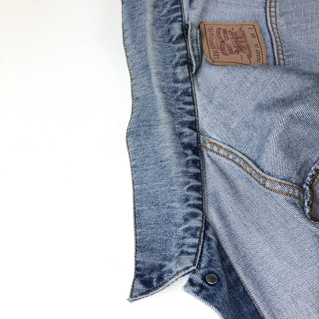 1990'S Levi's 70503-0414 Euro Model Denim Jacket (Men's Size S Equivalent) Vintage cotton blue type Vintage Second Hand