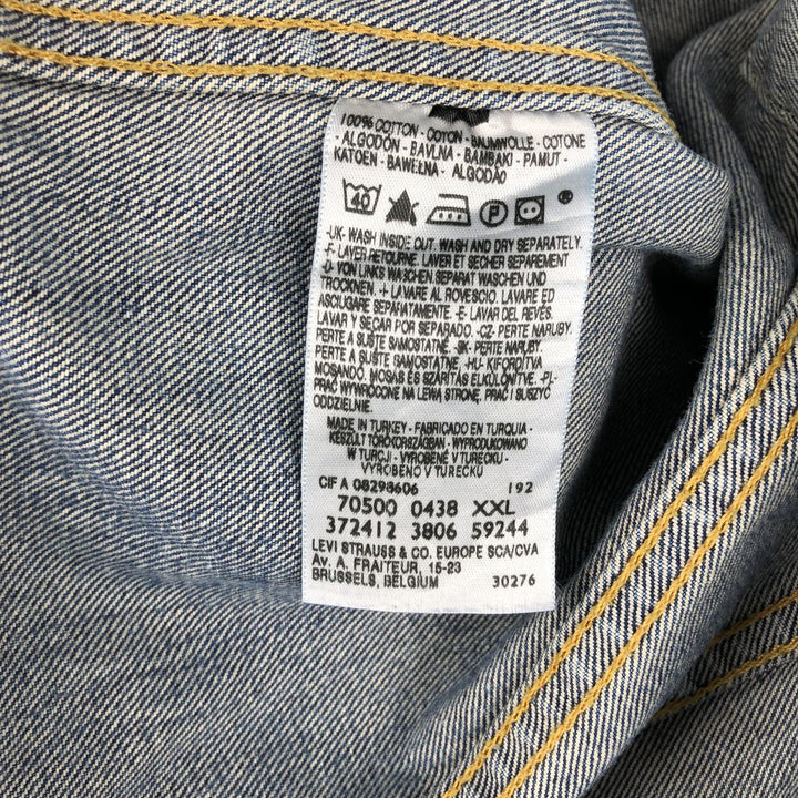 2000'S Levi's 70500-0438 Euro Model Denim Jacket (Men's XXL equivalent) cotton blue type Vintage Second Hand