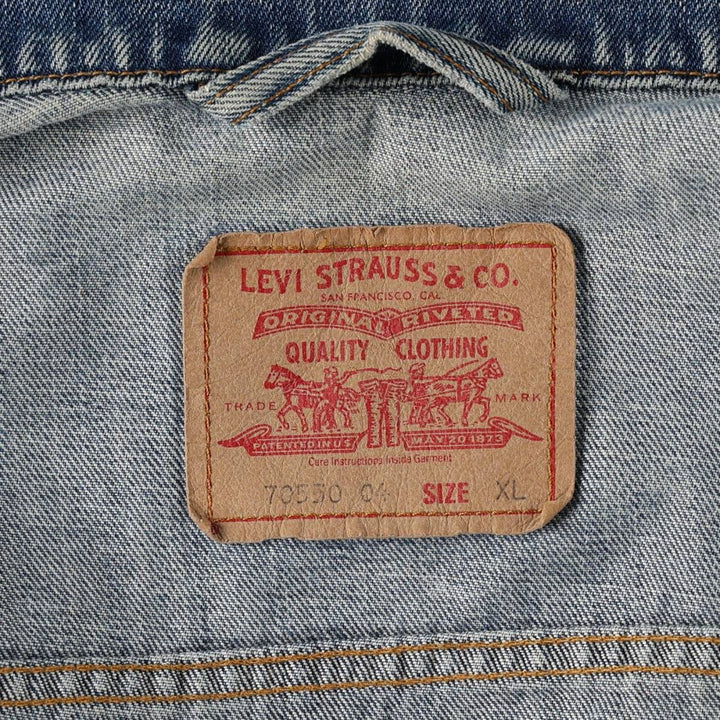 2000'S Levi's 70550-0414 Euro Model Denim Jacket (Men's XL equivalent) cotton blue type Vintage Second Hand