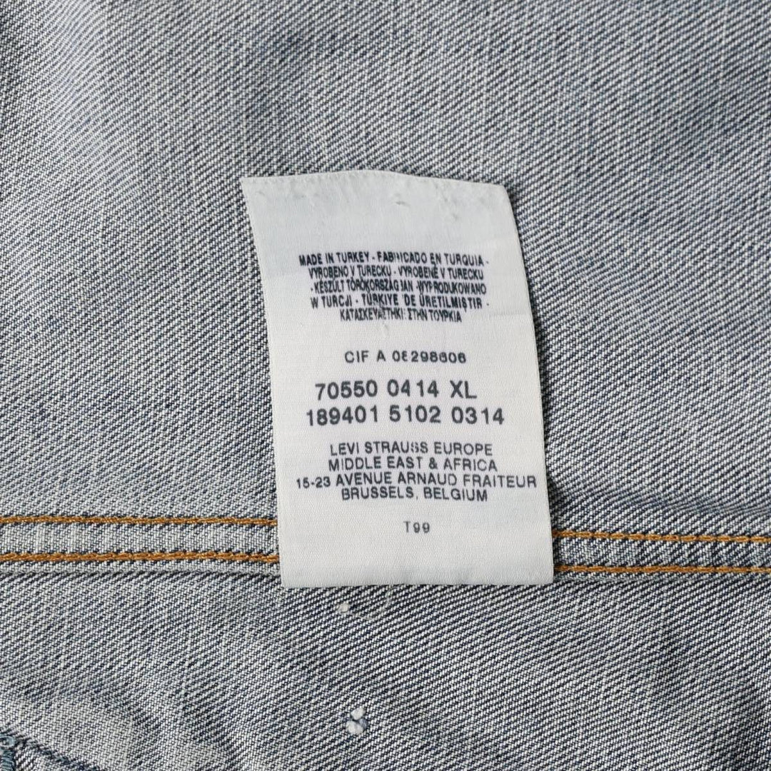 2000'S Levi's 70550-0414 Euro Model Denim Jacket (Men's XL equivalent) cotton blue type Vintage Second Hand