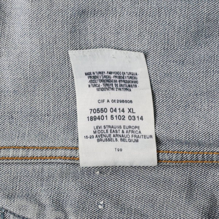 2000'S Levi's 70550-0414 Euro Model Denim Jacket (Men's XL equivalent) cotton blue type Vintage Second Hand