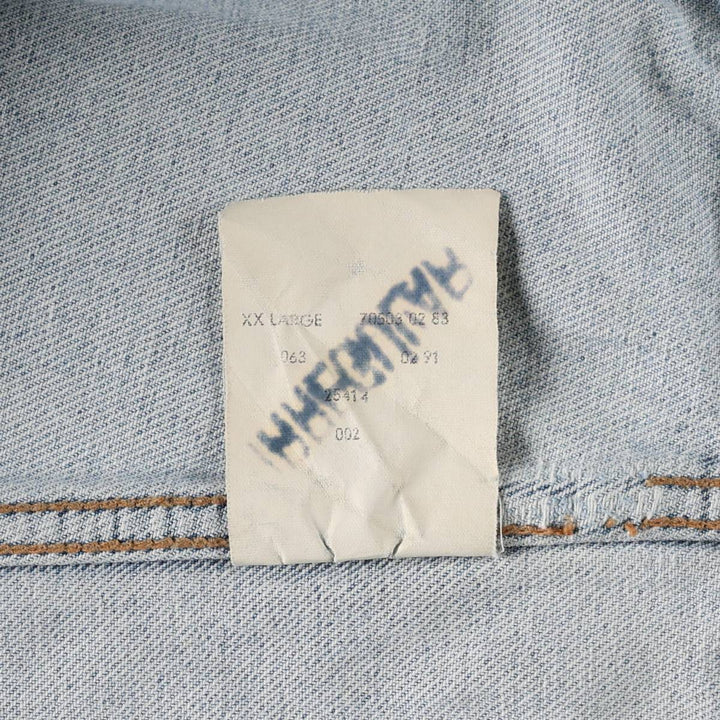 1990'S Levi's 70503-0283 Denim Jacket, G-Jean, Size XXL (Men's XXL equivalent), Vintage cotton Blue type light blue Vintage Second Hand