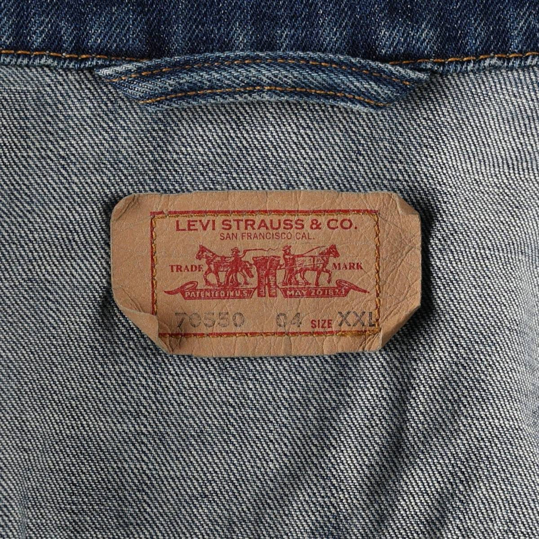 Levi's 70550 0414 Euro Model Denim Jacket (Men's XXL equivalent) cotton navy blue type Vintage Second Hand