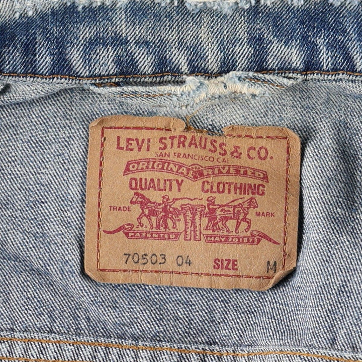 1990'S Levi's 70503 0419 Euro Model Denim Jacket (Men's Size M equivalent) Vintage cotton blue type Vintage Second Hand