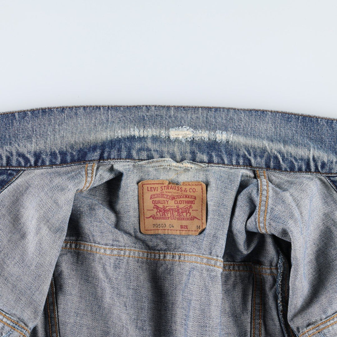 1990'S Levi's 70503 0419 Euro Model Denim Jacket (Men's Size M equivalent) Vintage cotton blue type Vintage Second Hand