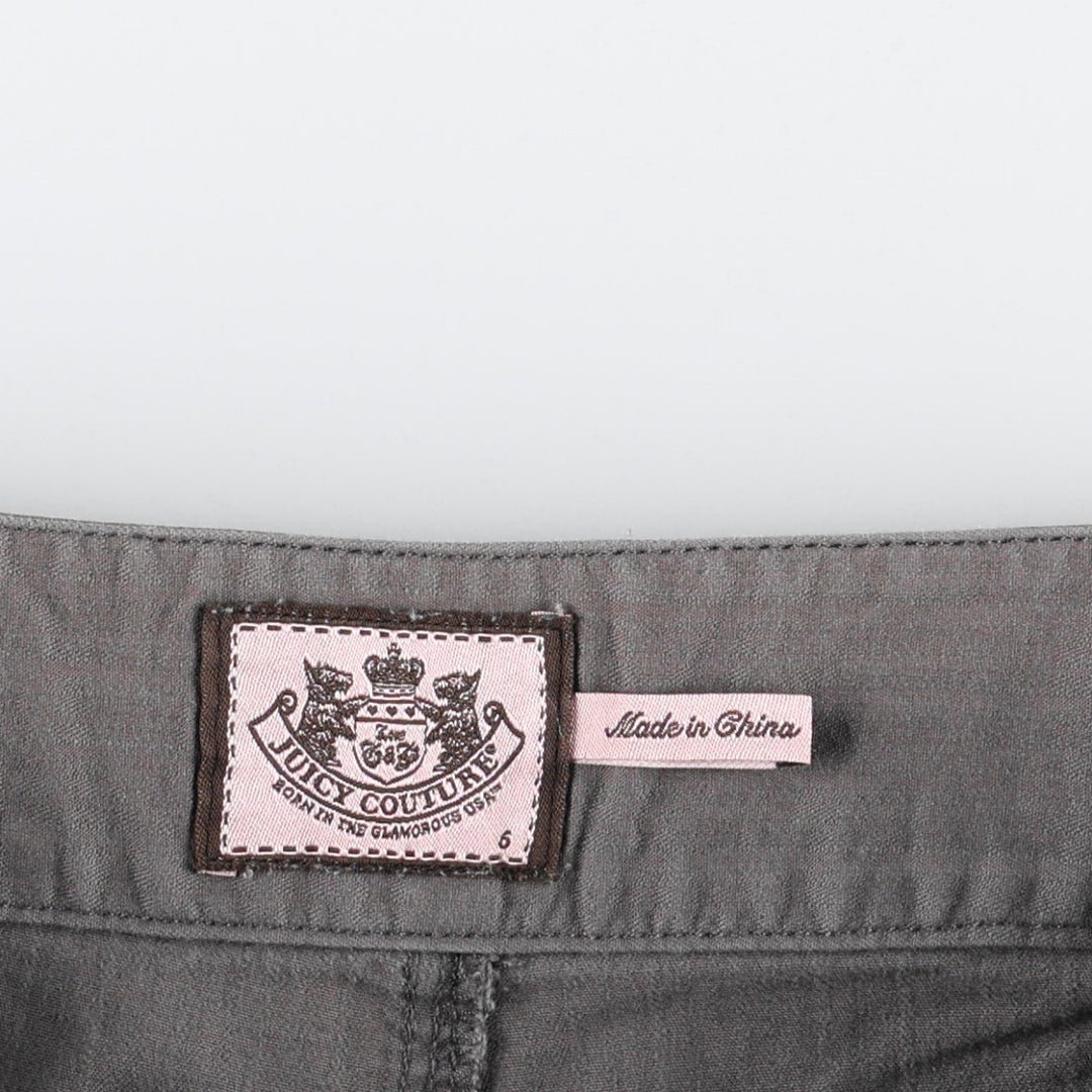 Juicy Couture Two-Pleat Drawstring Cotton Shorts, Women's XL (equivalent to W33) cotton Khaki type Vintage Second Hand