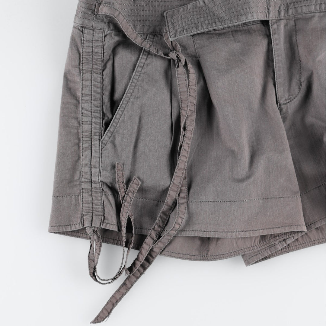Juicy Couture Two-Pleat Drawstring Cotton Shorts, Women's XL (equivalent to W33) cotton Khaki type Vintage Second Hand