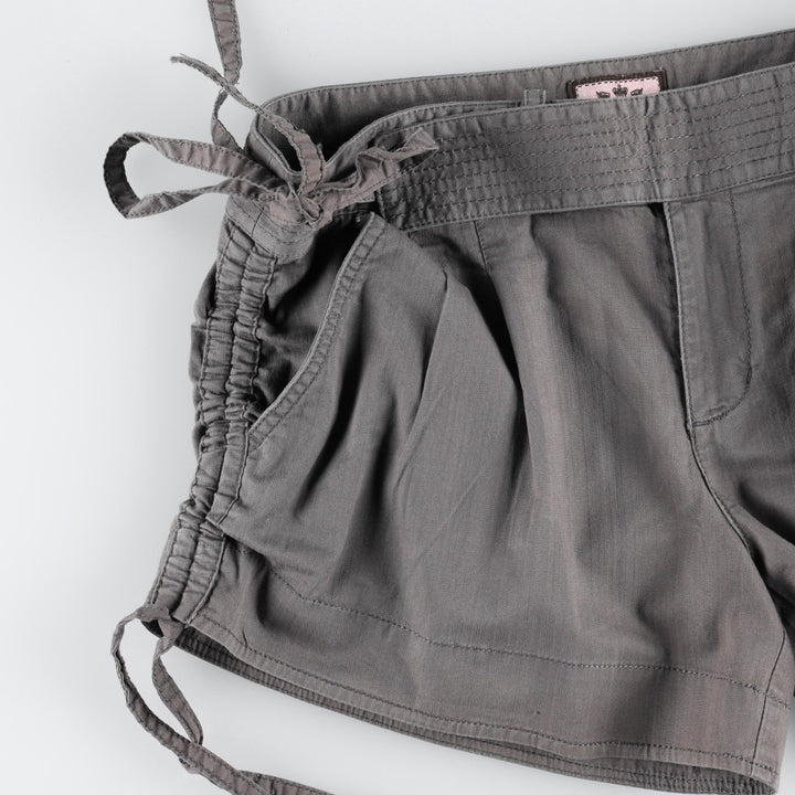 Juicy Couture Two-Pleat Drawstring Cotton Shorts, Women's XL (equivalent to W33) cotton Khaki type Vintage Second Hand