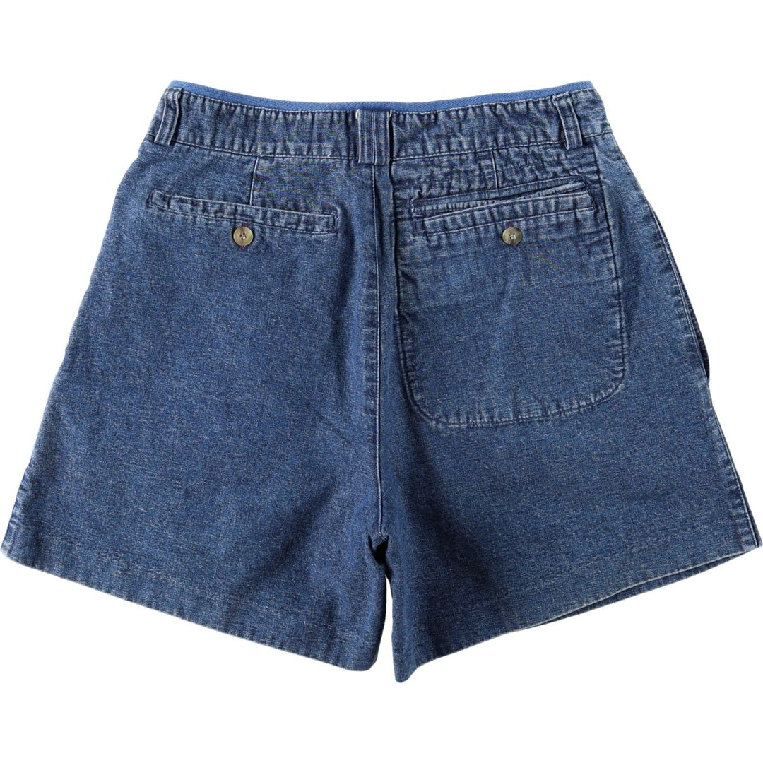 THE TERRITORY AHEAD Two-Pleat Denim Shorts, Women's Size L (equivalent to W30) cotton blue type Vintage Second Hand