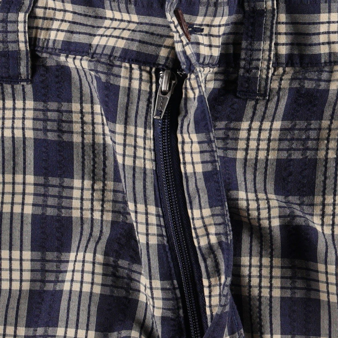 Patagonia 57780SP16 Check Pattern Shorts, Women's XXL (equivalent to W34) polyester navy blue type Vintage Second Hand