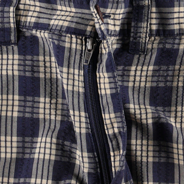 Patagonia 57780SP16 Check Pattern Shorts, Women's XXL (equivalent to W34) polyester navy blue type Vintage Second Hand