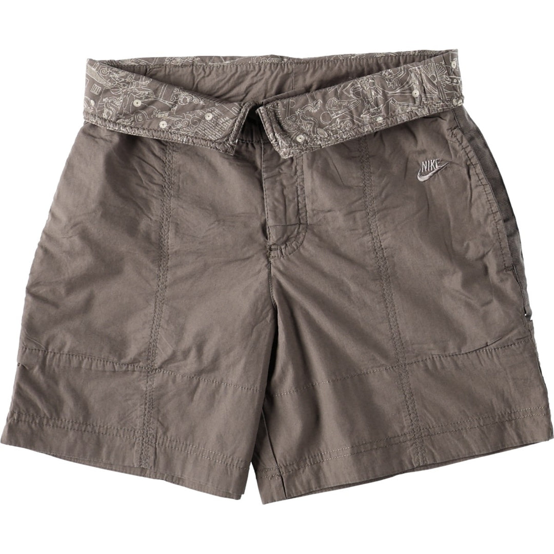 Nike 2-Way Cotton Shorts, Women's Size L (equivalent to W27) cotton Khaki type brown Vintage Second Hand