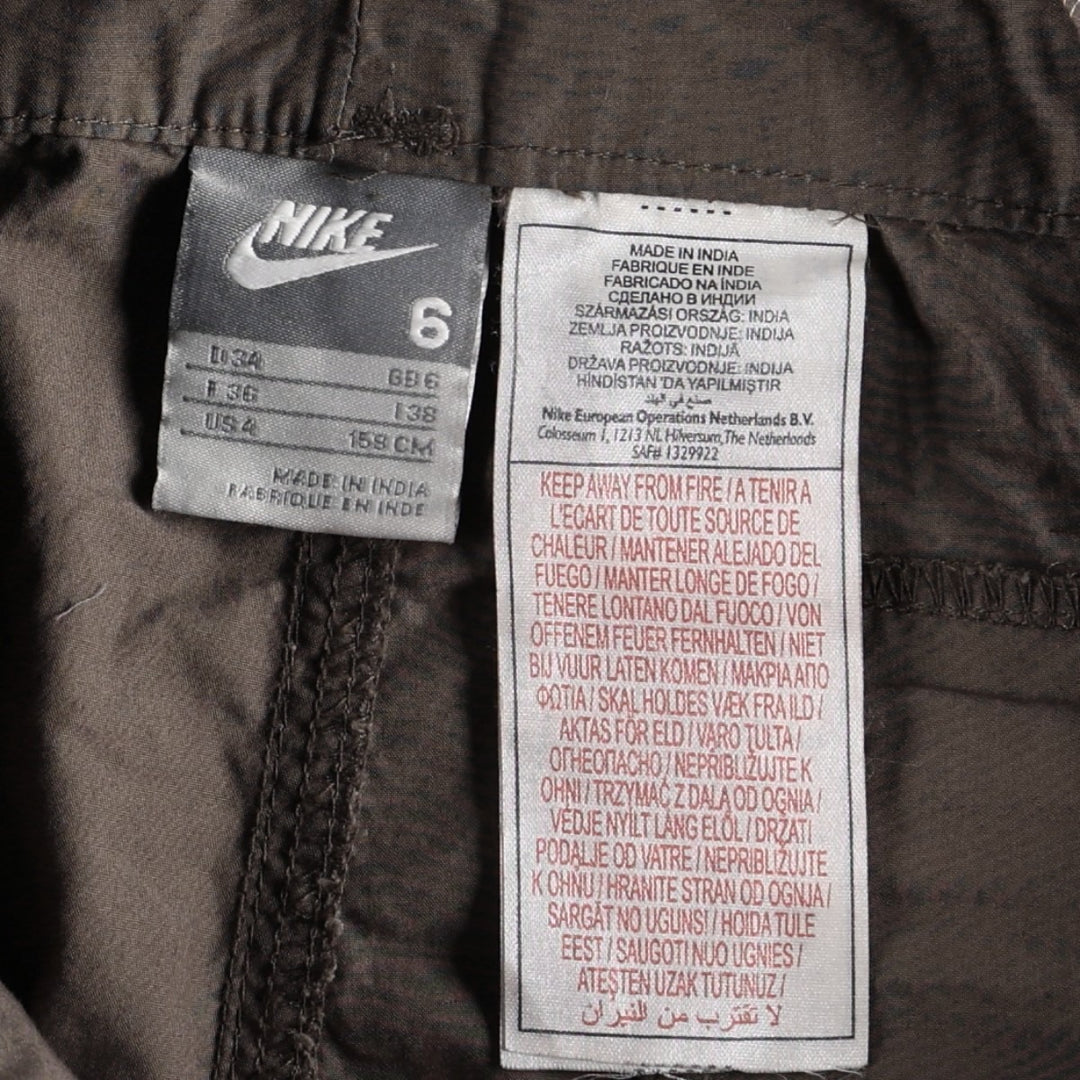 Nike 2-Way Cotton Shorts, Women's Size L (equivalent to W27) cotton Khaki type brown Vintage Second Hand