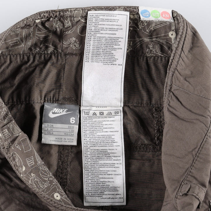 Nike 2-Way Cotton Shorts, Women's Size L (equivalent to W27) cotton Khaki type brown Vintage Second Hand