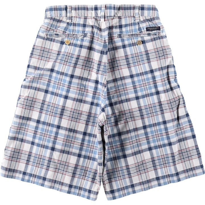 American Eagle Outfitters Check Pattern Cotton Shorts, Women's Size L (equivalent to W30) cotton navy blue type Vintage Second Hand