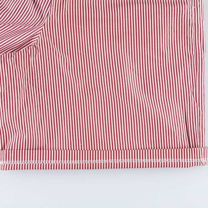 Ralph Lauren striped pattern two-pleat cotton shorts, women's size L (equivalent to W29). cotton burgundy type Vintage Second Hand