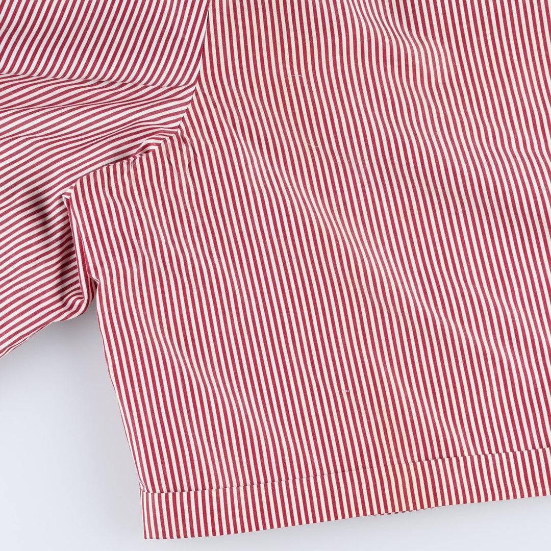 Ralph Lauren striped pattern two-pleat cotton shorts, women's size L (equivalent to W29). cotton burgundy type Vintage Second Hand
