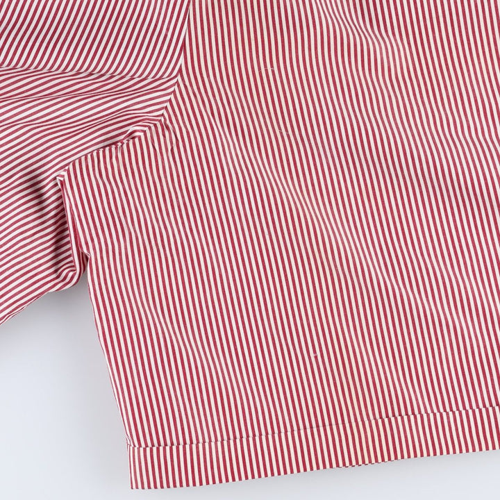 Ralph Lauren striped pattern two-pleat cotton shorts, women's size L (equivalent to W29). cotton burgundy type Vintage Second Hand