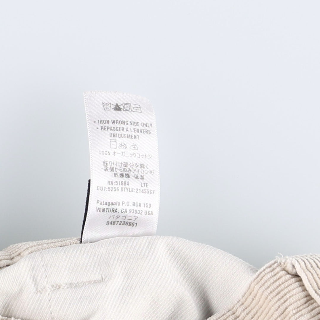 2000'S Patagonia Organic Cotton Corduroy Shorts, Women's Size L (W30 equivalent) cotton Beige type Vintage Second Hand