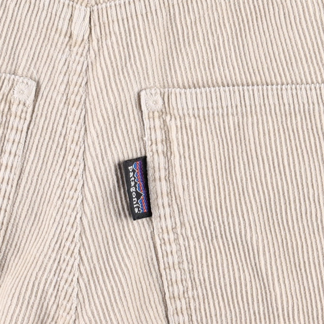 2000'S Patagonia Organic Cotton Corduroy Shorts, Women's Size L (W30 equivalent) cotton Beige type Vintage Second Hand