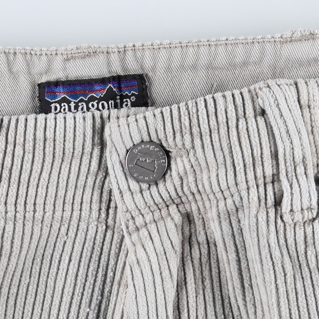 2000'S Patagonia Organic Cotton Wide-Wale Corduroy Shorts, Women's Size L (W29 equivalent) cotton gray type Vintage Second Hand