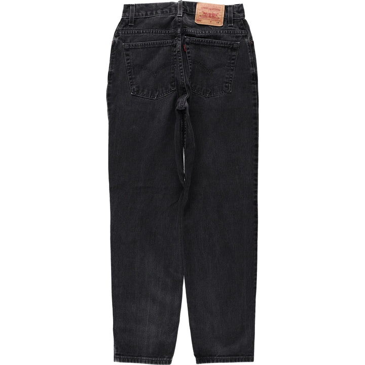 2000'S Levi's 550 Relaxed Fit Tapered Leg Black Denim Tapered Jeans, Women's Size L (W28 equivalent) cotton black type Vintage Second Hand