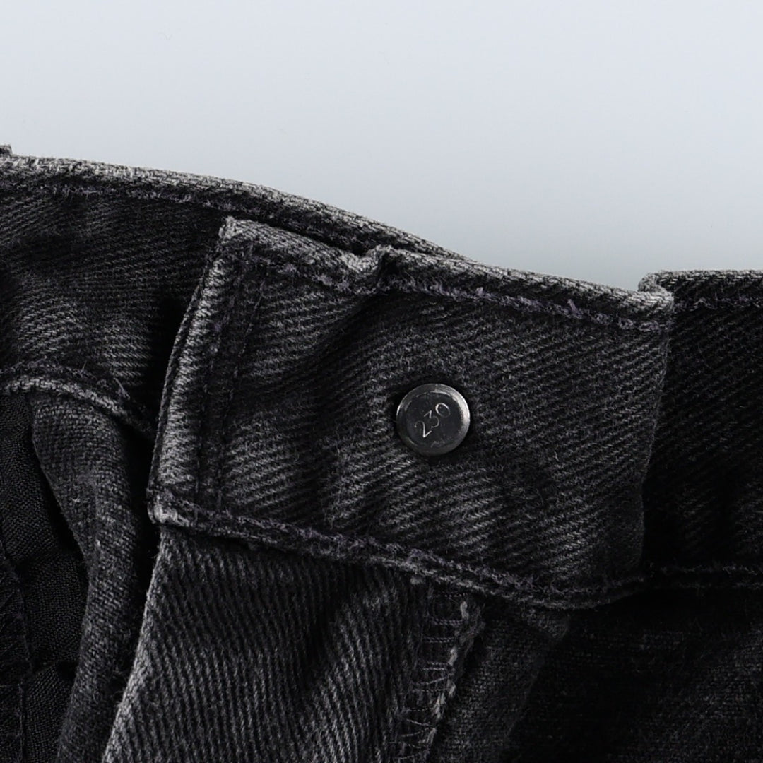 2000'S Levi's 550 Relaxed Fit Tapered Leg Black Denim Tapered Jeans, Women's Size L (W28 equivalent) cotton black type Vintage Second Hand