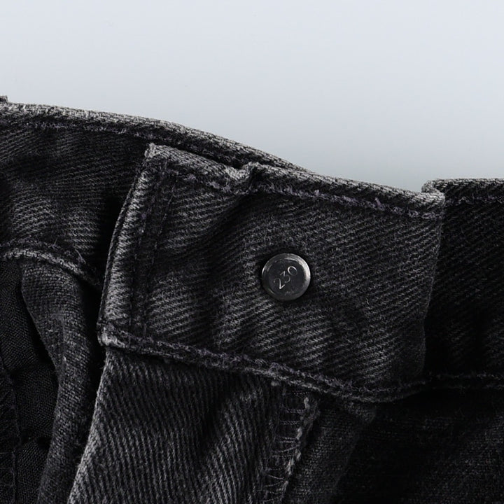 2000'S Levi's 550 Relaxed Fit Tapered Leg Black Denim Tapered Jeans, Women's Size L (W28 equivalent) cotton black type Vintage Second Hand