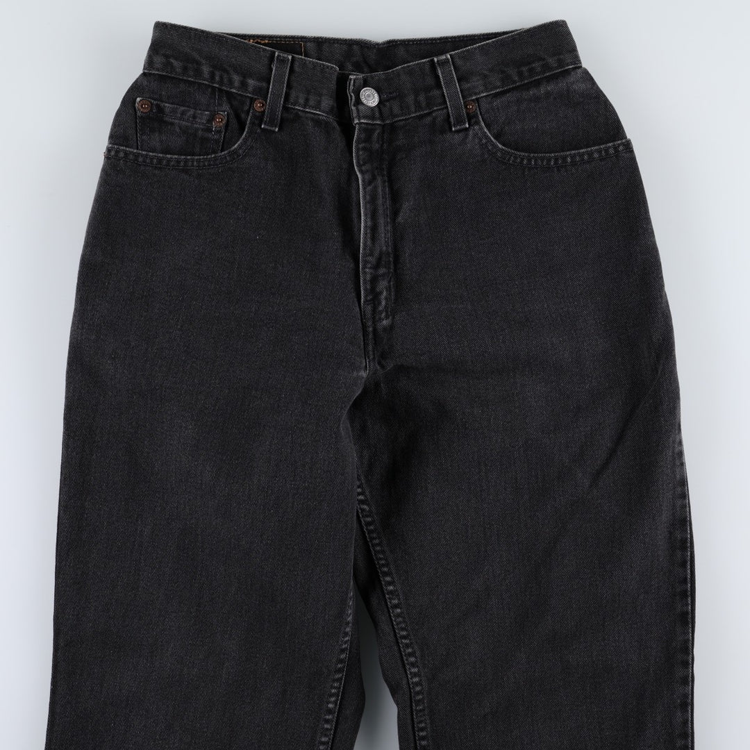 2000'S Levi's 550 Relaxed Fit Tapered Leg Black Denim Tapered Jeans, Women's Size L (W28 equivalent) cotton black type Vintage Second Hand
