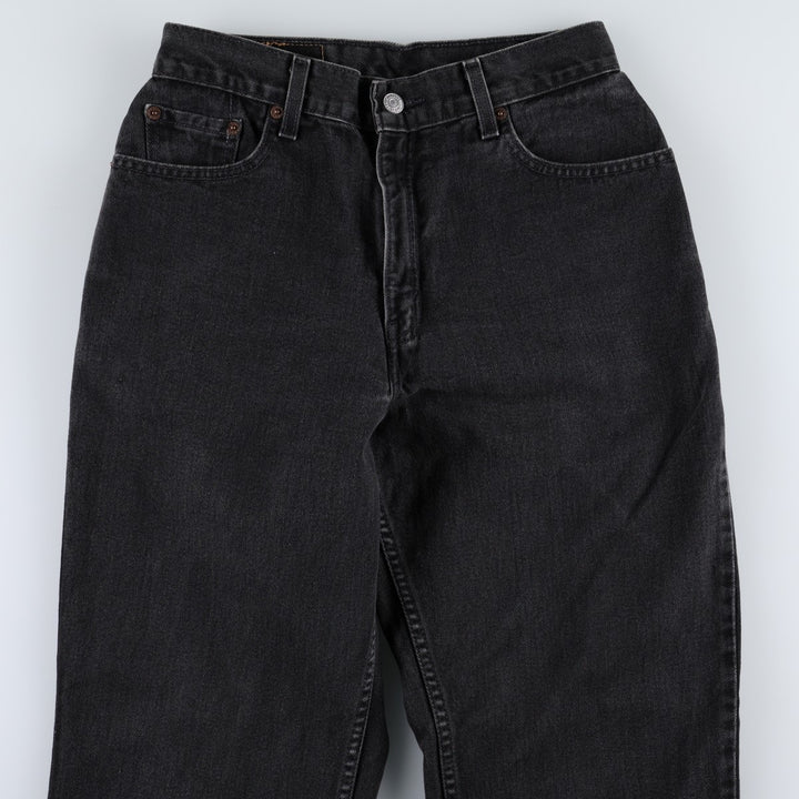 2000'S Levi's 550 Relaxed Fit Tapered Leg Black Denim Tapered Jeans, Women's Size L (W28 equivalent) cotton black type Vintage Second Hand