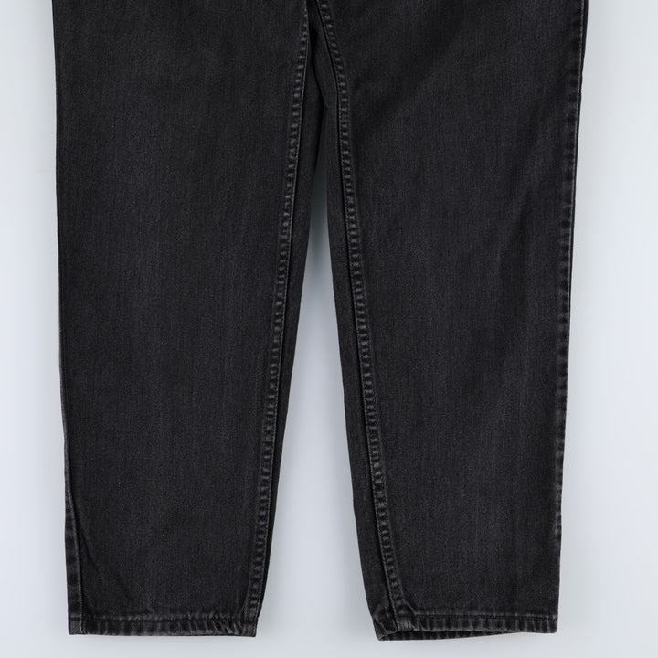 2000'S Levi's 550 Relaxed Fit Tapered Leg Black Denim Tapered Jeans, Women's Size L (W28 equivalent) cotton black type Vintage Second Hand