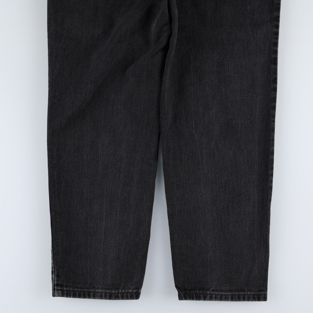 2000'S Levi's 550 Relaxed Fit Tapered Leg Black Denim Tapered Jeans, Women's Size L (W28 equivalent) cotton black type Vintage Second Hand