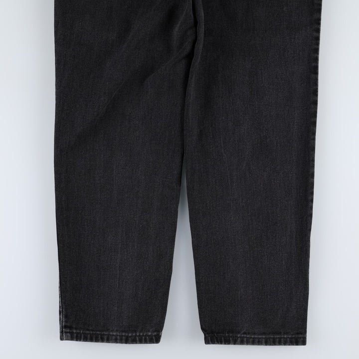 2000'S Levi's 550 Relaxed Fit Tapered Leg Black Denim Tapered Jeans, Women's Size L (W28 equivalent) cotton black type Vintage Second Hand