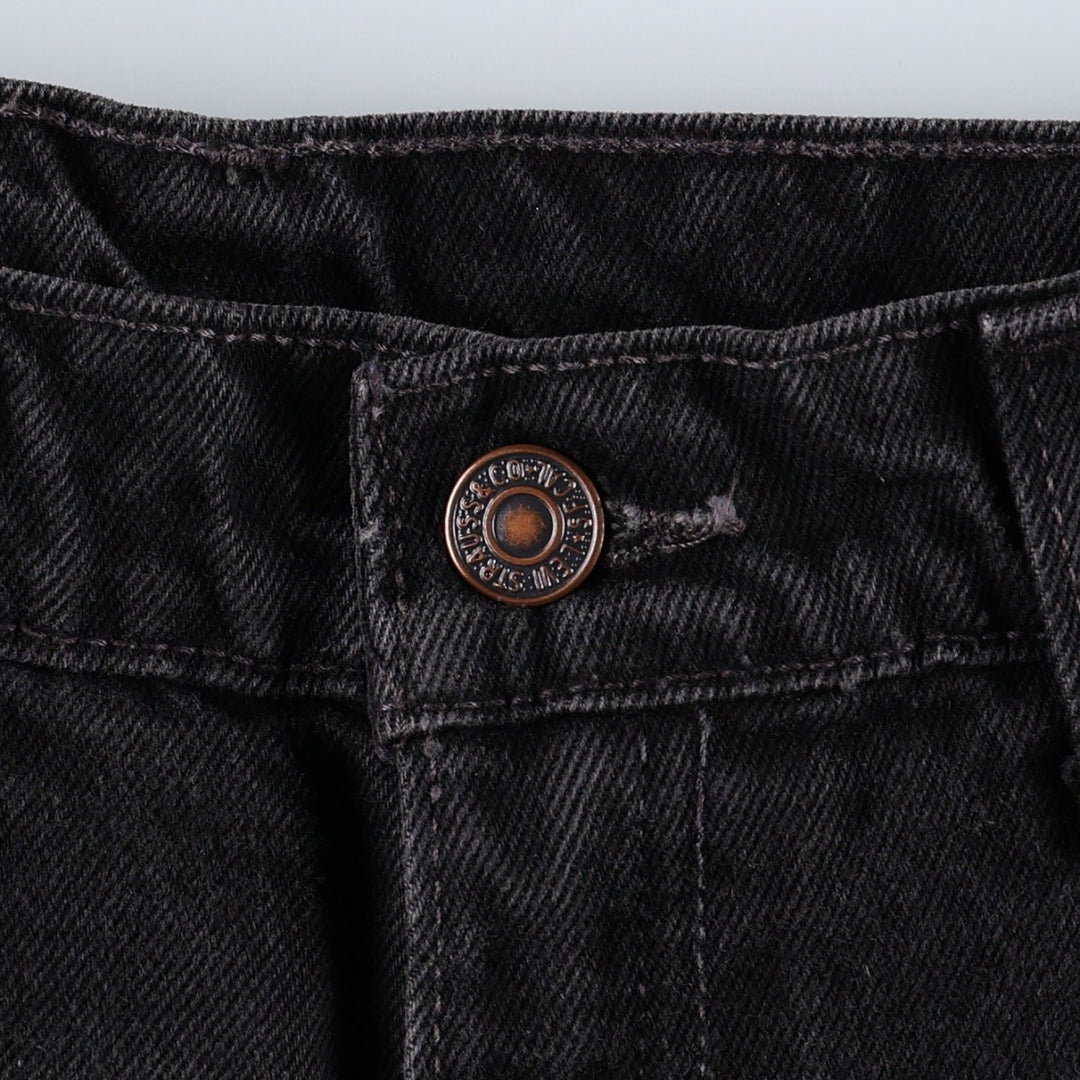 90'S Levi's 550 Relaxed Fit Black Denim Tapered Jeans, Women's Size S (W26 equivalent), Vintage cotton black type Vintage Second Hand