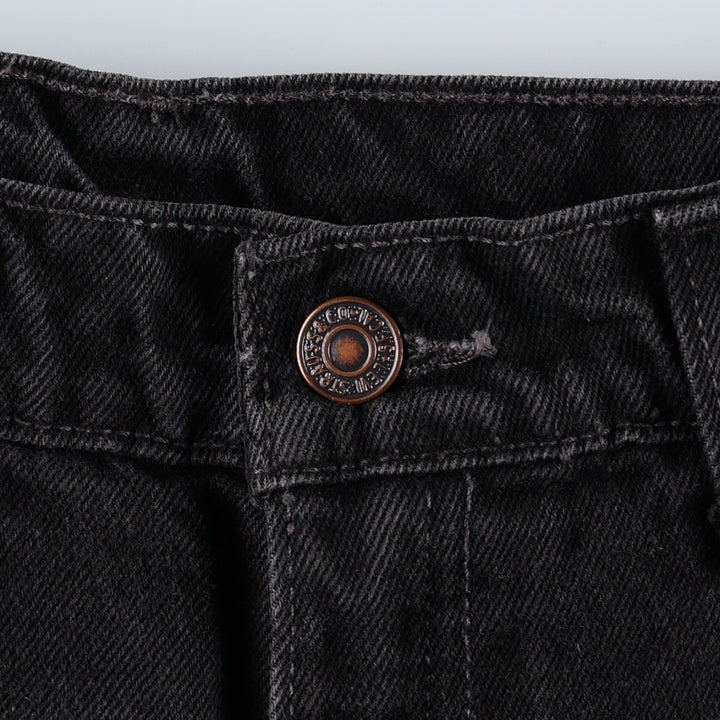 90'S Levi's 550 Relaxed Fit Black Denim Tapered Jeans, Women's Size S (W26 equivalent), Vintage cotton black type Vintage Second Hand