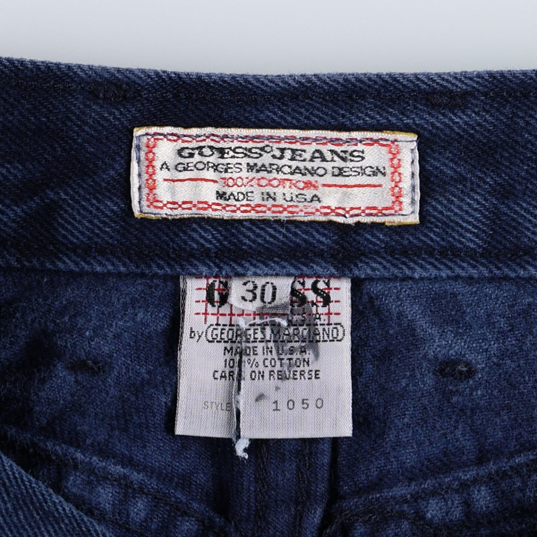 80s-90'S Guess Tapered Denim Pants, Made in USA, Women's Size M (equivalent to W27), Vintage cotton blue type Vintage Second Hand