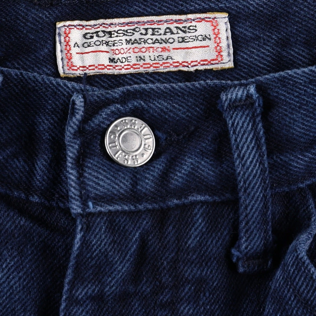80s-90'S Guess Tapered Denim Pants, Made in USA, Women's Size M (equivalent to W27), Vintage cotton blue type Vintage Second Hand