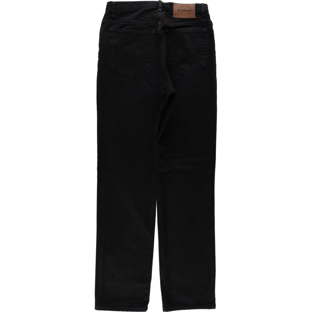 Calvin Klein black denim straight leg jeans, women's size L (equivalent to W28). cotton black type Vintage Second Hand