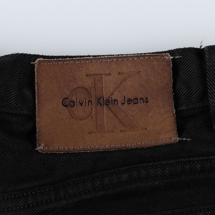Calvin Klein black denim straight leg jeans, women's size L (equivalent to W28). cotton black type Vintage Second Hand